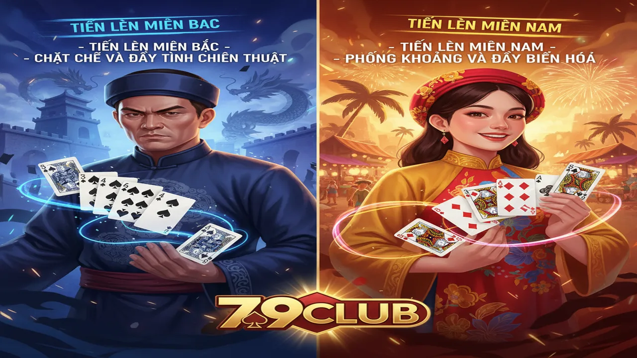 Cách chơi bài Tiến lên miền Bắc vs miền Nam 79Club