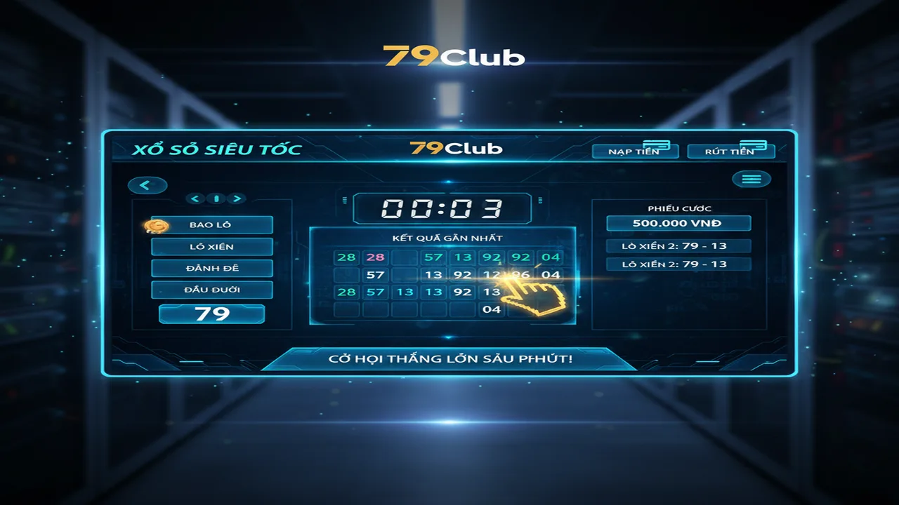 Hướng dẫn chơi Xổ số siêu tốc: Cược nhanh thắng 79Club